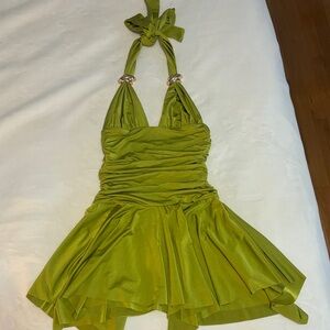 White Fox Boutique Green Halter Dress